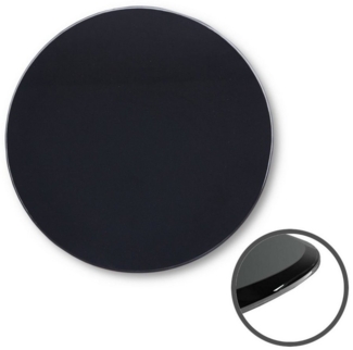 HOOZ Tischplatte aus Glas Ø 90x0,6 cm oder als Funkenschutzplatte für den Kamin (schwarzes Glas, 1 St, ESG-Sicherheitsglas), mit hochwertigem Facettenschliff