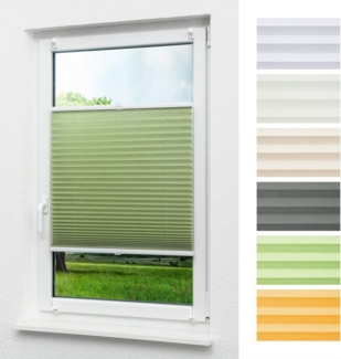 LYSEL® Plissee Klemmen Grasgrün, blickdicht, HxB 130x45cm