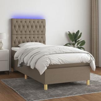 Boxspringbett mit Matratze & LED Stoff Taupe 80 x 200 cm