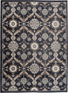 Mazovia Orientteppich Oriente Teppich - Traditioneller Teppich Orient Schwarz, 60x100 cm, Geeignet für Fußbodenheizung, Pflegeleicht, Wohnzimmerteppich