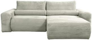 Selsey 'Leo' Ecksofa beidseitig montierbar mit Cordbezug und Schlaffunktion, greige, 165 x 255 x 85 cm