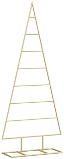 vidaXL Metall Weihnachtsbaum Gold 125 cm Pulverbeschichteter Stahl 42019165
