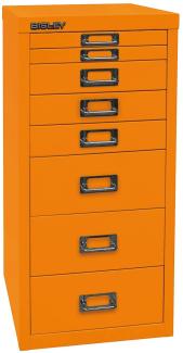 BISLEY MultiDrawer, 29er Serie, DIN A4, 8 Schubladen, Metall, 603 Orange, 38x27. 9x59 cm