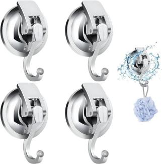 BlingBin Wandhaken Haken Extra Stark Vakuum, 4 Stück Saughaken Saugnapfhaken Ohne Bohren, Badezimmer, Duschen, Türen, (4er Set, 4-St, 4 Stück), Saugnäpfe Haken für Badezimmer/Küche/Bad/Dusche/Tür Fenster Glas