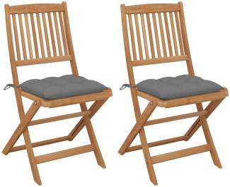 vidaXL Klappbare Gartenstühle 2 Stk. mit Kissen Massivholz Akazie 3064660