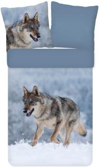 ESPiCO Bettwäsche Trendy Bedding Schneewolf Renforcé 135 x 200 + 80 x 80 cm