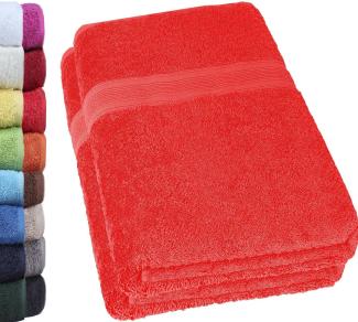 NatureMark Badetuch kuschelige, hochwertige Duschhandtücher, 100% Baumwolle (2-St), weiches Badetücher Set (2-St), Premium Qualität, Rot