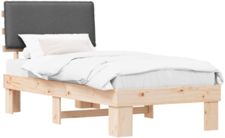 vidaXL Bettgestell mit gepolstertem Kopfteil Dunkelgrau 100x200 cm 877300