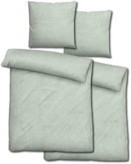 Doppelpack Sleezzz® Musselin Bettwäsche grün 135 x 200 cm + 80 x 80 cm