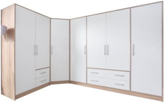 Schrankkombination Kleiderschranksystem Smart 3-teilig weiß Sonoma Eiche