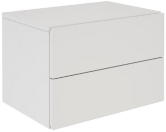 CARO-Möbel Nachtkommode ANNI Nachttisch Nachtschrank hängend Wandregal mit 2 Schubladen in weiß