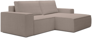 Selsey 'Farese Mini' Ecksofa mit Cordbezug, Schlaffunktion und Stauraum, Beige, rechts