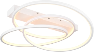 Moderne dimmbare LED Deckenleuchte DARVIN in Weiß, Breite 64cm