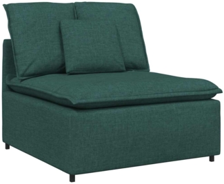 vidaXL Modulares Sofa Mittelmodul mit Kissen Dunkelgrün 100 cm 4104421