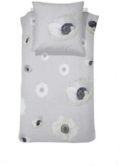 Cinderella Baumwoll Satin Bettwäsche Blumen Shelley 135x200 cm Grau