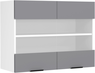 VCM Küchenmöbel Hängeschrank Fasola 919330 Weiß / Anthrazit H. 60 x B. 80 x T. 31 cm