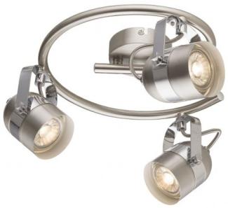 LED Deckenleuchte, nickel-matt, Chrom, Spots beweglich