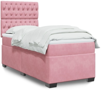 vidaXL Boxspringbett mit Matratze Rosa 90x190 cm Samt 3290797