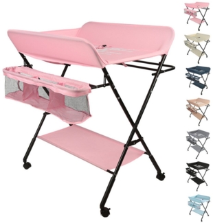 JEOBEST Wickeltisch Wickelauflage Mulde Kommode Unterlage Wickeln Baby Kind (KLAPPBAR), (1-tlg), Höhenverstellbar, Wasserdichte, Staufach, Mit Bremse