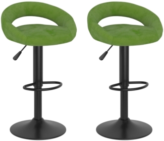 vidaXL Barhocker 2 Stk. Hellgrün Samt [333271]