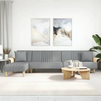 Schlafsofa in L-Form Hellgrau 279 x 140 x 70 cm Stoff