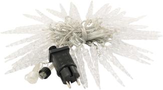 LED Eiszapfen Lichterkette transparent mit 40 LEDs kaltweiss Eiskristalle