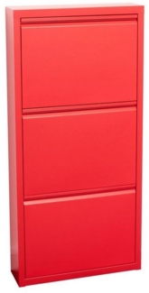 ebuy24 Schuhschrank Pisa Schuhschrank mit 3 Klappen/Türen in Metall ro