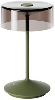 SIGOR LED Tischleuchte Akku-Glasleuchte NUMOTION tannengrün, Dimmbar, LED fest integriert, Warmweiß