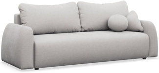 Selsey 'Nubelle' Sofa 3-Sitzer mit Schlaffunktion & Stauraum, Chenille, hellgrau