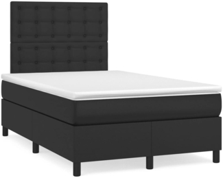 vidaXL Boxspringbett mit Matratze Schwarz 120x190 cm Kunstleder 3269977