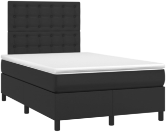 vidaXL Boxspringbett mit Matratze Schwarz 120x190 cm Kunstleder 3269977