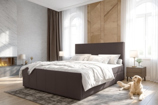 AX LIVING Stauraum Boxspringbett Schwarz 160x200 Geceteni Doppel Bett