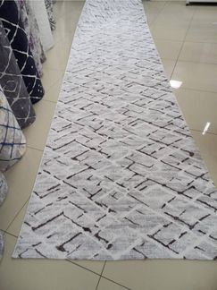 Gel-Läufer mit rutschfester Rückseite 150 x 450 cm Baumwolle Grau 88781722 [en. casa]