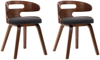 vidaXL Esszimmerstühle 2 Stk. Dunkelgrau Bugholz und Stoff 283107