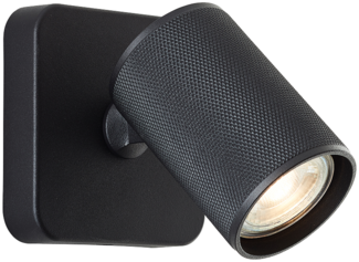 Brilliant Marty LED Wandspot – Schwenkbarer GU10 Wandstrahler, dimmbar bei warmweißem Licht, inkl. LED Leuchtmittel, 345 Lumen, sand schwarz