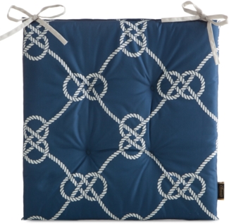 Wasserdichtes Stuhlkissen Outdoor GARTEN 15A 43X43 dunkelblau weiß
