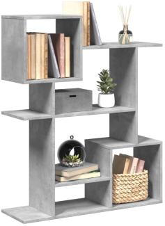 vidaXL Raumteiler-Bücherregal Betongrau 92x29x112 cm Holzwerkstoff 858123