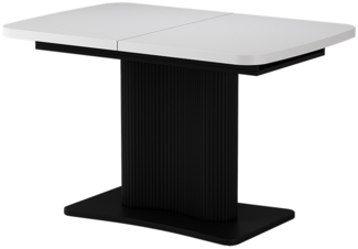 Esstisch Fenaro Weiß/Schwarz 120 x 80 cm ausziehbar Vicco