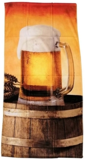 Duschtuch Badetuch Handtuch Strandtuch mit Bier im Krug 70x140 cm