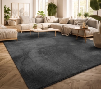 TT Home Teppich, Rechteckig, Höhe: 14 mm, Wohnzimmer Kurzflor Einfarbig Modernes Design Waschbar