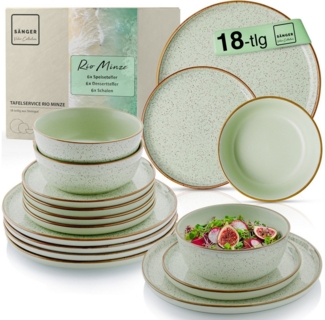 SÄNGER Tafelservice Rio Minze- 18 teilig aus Steingut