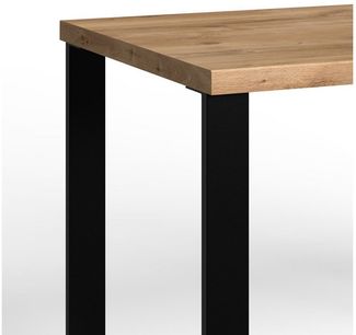 Lomadox Schreibtisch TULUM-43, Eiche Nb, Metallgüße in schwarz, 140 cm breit