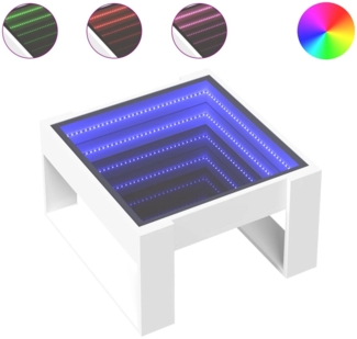 Couchtisch, Sofatisch mit Infinity-LED Weiß 50 x 53 x 30 cm