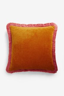 Next Dekokissen Kissen aus weichem Velours mit Fransen