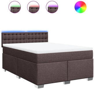 vidaXL Boxspringbett mit Matratze Dunkelbraun 140x190 cm Stoff 3288200