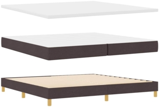 vidaXL Boxspringbett mit Matratze Creme 90x200 cm Stoff Dunkelbraun 3340237