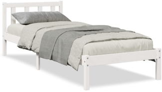 vidaXL Massivholzbett Extra Lang ohne Matratze Weiß 80x210 Kiefernholz 852429