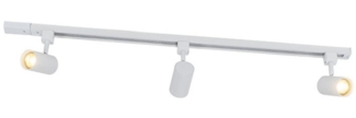 Qazqa Schienensystem-Sets Iconic jeana, 100 cm, (1-tlg), GU10, Weiß, Modern, Aluminium, Deckenstrahler 3-flammig