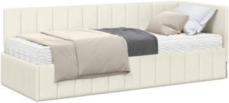 vidaXL Eckbettgestell mit Matratze mit Matratze 2 pcs Creme Samt 3393845