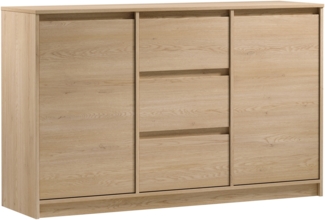 AX LIVING Kommode mit Schubladen Mormanno K2D3S – 138cm, Eiche Cremona